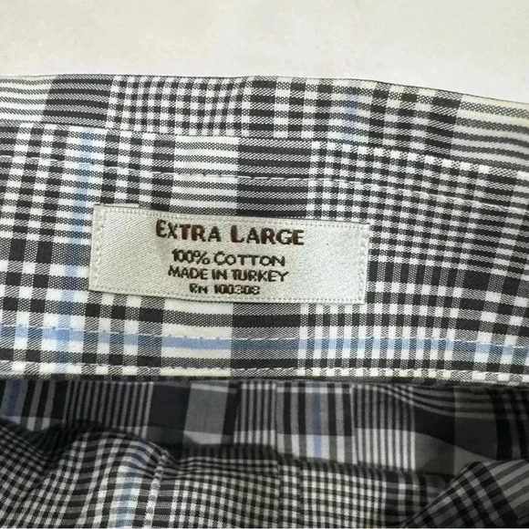 Peter Millar Mens XL Gray Blue Plaid 100% Cotton Button Up Long Sleeve Shirt - Picture 3 of 8